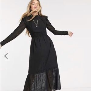 Topshop Midi dress with ruffle detail